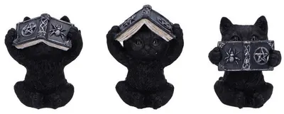 Set de statuete Nemesis Now Adult: Humor - Three Wise Spell Cats, 8 cm