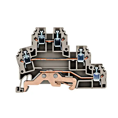 Clemă etajată pt. instalaţii, gri, PUK 2T, L/L/PE, 2,5mm²