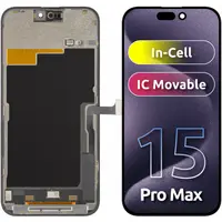 Display cu Touchscreen ZY pentru Apple iPhone 15 Pro Max, cu Rama, Versiune LCD In-Cell IC Movable, Negru