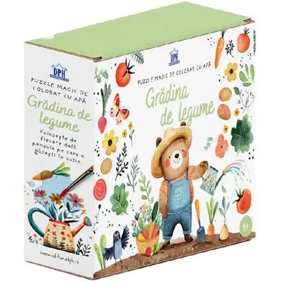 Puzzle magic de colorat cu apa: Gradina de legume