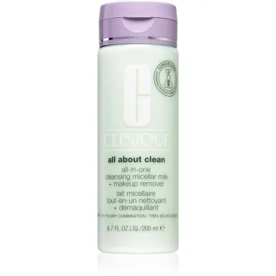 Clinique All About Clean™ All-in-One Cleansing Micellar Milk + Makeup Remover lapte demachiant delicat uscata si foarte uscata 200 ml