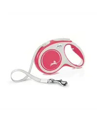 FLEXI New Comfort lesa automata cu banda pentru caini, rosu, marimea M, 5 m