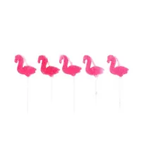 Set 5 lumânări Flamingo Ciclam Glitter