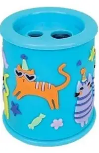 Ascutitoare bleu cu 2 gauri si container. Pisici