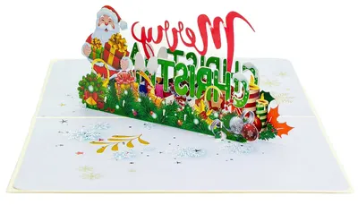 Carte de felicitare Kiriori Pop-up - Moș Crăciun