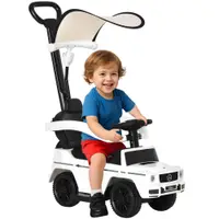 HOMCOM Mercedes pentru copii 12-36 luni,manual, 85.5x40.5x95 cm, alb