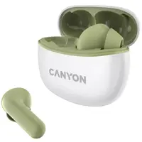 Căști wireless Canyon - TWS5, albe/verde