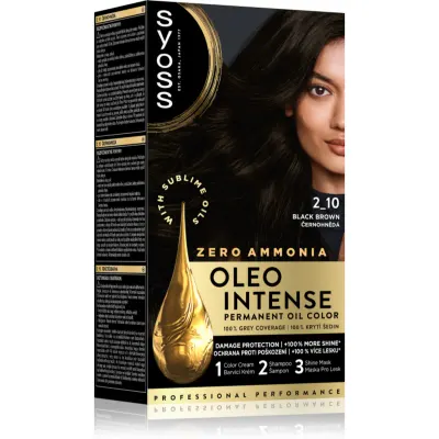 Syoss Oleo Intense Culoare permanenta pentru par cu ulei culoare 2-10 Black brown 1 buc