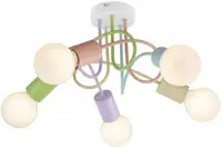 Candelabru pentru copii Rabalux - Linett 6340, E27, 5 x 40W, 35 x 20 cm, multicolor