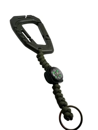 Carabina Polimer Paracord 550 cu Inel de Chei Theter Pathfinder Olive Drop Zone - Default Title