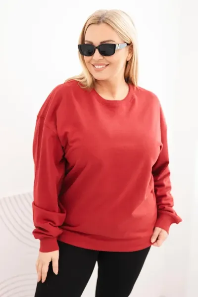 Bluza dama rosie din bumbac mari...