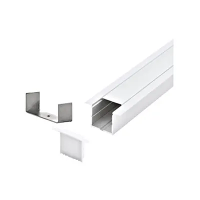LED-Stripe Ground recessed Profile, opal Cover white 2000mm