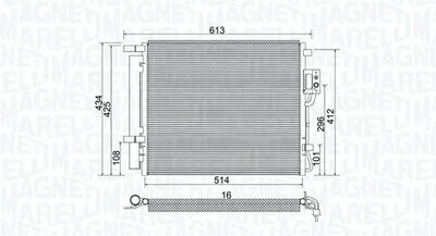Radiator AC condensator cu uscator potrivit HYUNDAI SANTA FE II 2.0D 2.2D 03.06-12.12