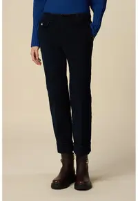 Blugi crop cu buzunare oblice - Albastru ultramarin