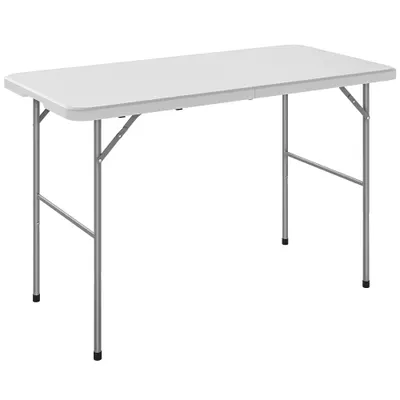 Outsunny Masă de Camping și Picnic Pliabilă, 120x60 cm, Alb | Aosom Romania