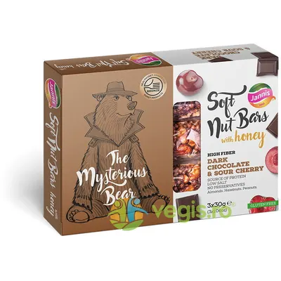 Batoane Moi cu Miere, Ciocolata Neagra si Cirese fara Gluten 3x30g