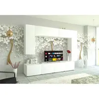 Living Armonia V1 MDF Alb Mat - cu sistem "PUSH TO OPEN"