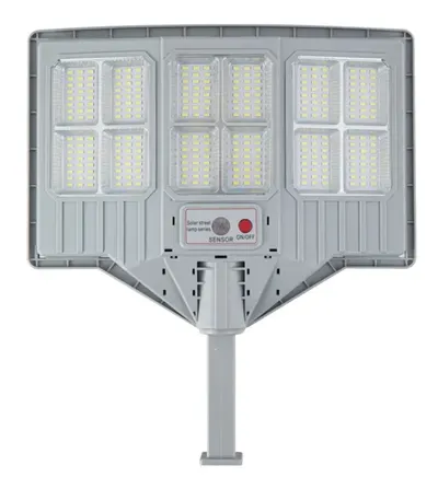 Lampa solara stradala cu telecomanda JG 712 cu 12 casete 108 LED 6000K senzor de miscare 200W