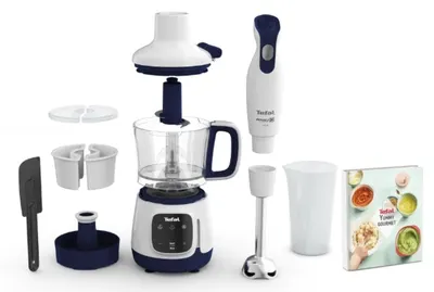 Robot de bucătărie Tefal - HB55W430, 600W, 2 vitezi, 0.8 l, alb