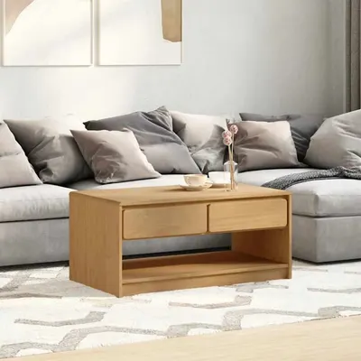 vidaXL Măsuță de cafea "SAUDA", stejar, 99x55x45 cm, lemn masiv de pin