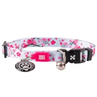 Zgarda inteligentă pentru pisici cu încuietoare de siguranță și sistem QR pentru localizare Max & Molly Smart ID, Cherry Bloom