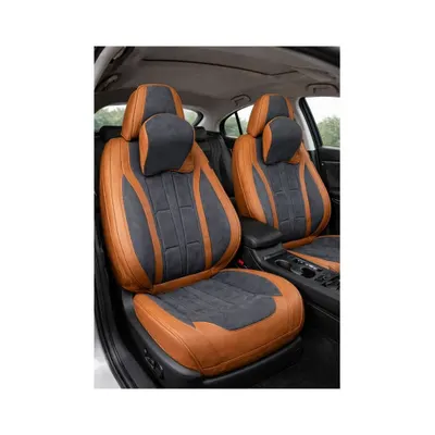 Huse scaune auto universale fractionate Premium 9D fata si spate maro gri antracit Cod: HNG1407-1