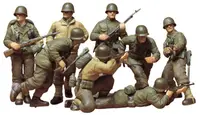 Figurine hobby Tamiya Militare: Soldați - Infanteriști americani (Frontul Europei de Vest), 8 figurine
