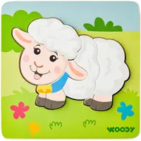 Puzzle din lemn Woodyland - Oaie, 5 piese