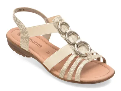 Sandale REMONTE albe, R3605, din piele ecologica