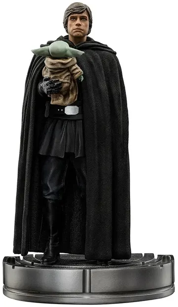 Statuetă Iron Studios Television: The Mandalorian - Luke Skywalker and Grogu, 21 cm