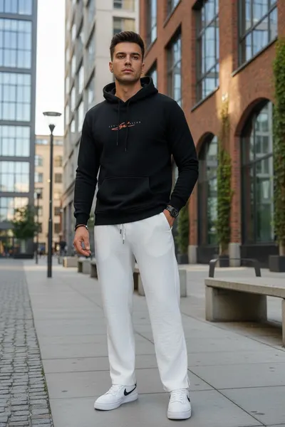 Hanorac barbati slim fit negru b2728 29-2.1