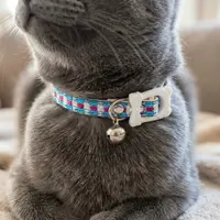 Zgardă cu clopoțel, pentru pisici, colecția Cats, 30 cm, culoarea albastru