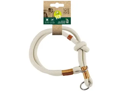 Zgarda pentru caini Eco M-Pets, alba, ajustabila, 0.8 cm x 45 cm