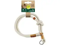 Zgarda pentru caini Eco M-Pets, alba, ajustabila, 0.8 cm x 45 cm
