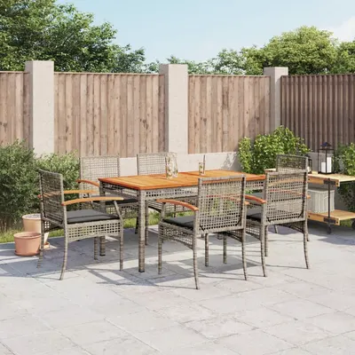 Gossi set mobilier de gradina cu perne, 7 piese, gri, poliratan