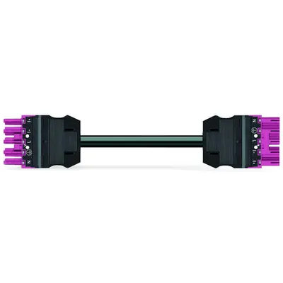 pre-assembled interconnecting cable; Eca; Socket/plug; 5-pole; Cod. B; H05VV-F 5G 1.5 mm²; 5 m; 1,50 mm²; pink