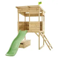 Complex de joaca TP Toys Treetops, lemn tratat, tobogan 1,8m, dimensiuni 241x167cm, inaltime 205cm