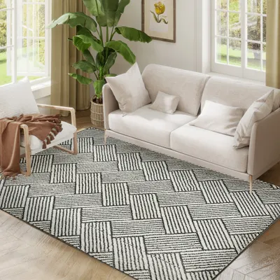 HOMCOM Covor salon 200 x 140 cm blană scurtă lavabil la maşină hipoalergenic pentru salon, dormitor, birou, gri | Aosom Romania