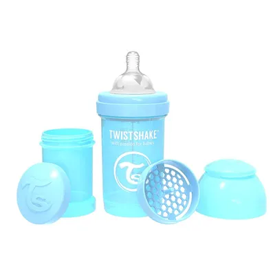 Biberon anti-colici Twistshake Anti-Colic Pastel - Albastru, 180 ml