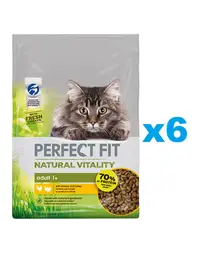 PERFECT FIT Natural Vitality 1+ 6x650 g pui si curcan hrana pentru pisici