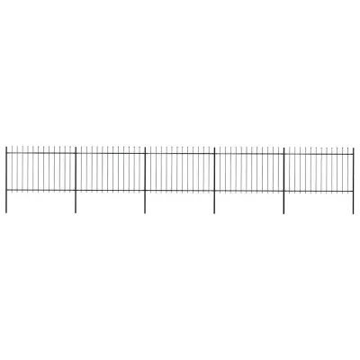 vidaXL Gard de grădină cu vârf tip suliță din oțel 838x120 cm, negru