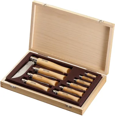 Set de 10 cuțite Opinel Inox - № 2-12, fag