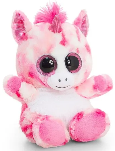 Jucarie de plus Keel toys - Animotsu - Unicorn, roz si alb, 25 cm