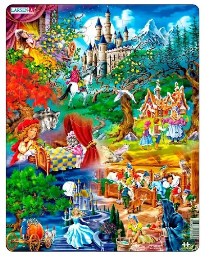 Puzzle pentru copii Larsen din 33 piese - Poveștile fraților Grimm