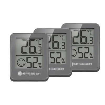 Set 3 statii meteo Bresser Hygro 7000010QT5000, gri