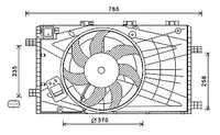 Ventilator radiator (cu carcasa) potrivit OPEL INSIGNIA A; SAAB 9-5 1.6 07.08-03.17
