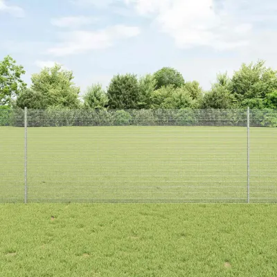 vidaXL Gard din plasă sudată cu stâlpi 10 x 1 m Oțel Galvanizat Plasă