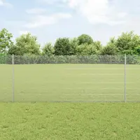 vidaXL Gard din plasă sudată cu stâlpi 10 x 1 m Oțel Galvanizat Plasă