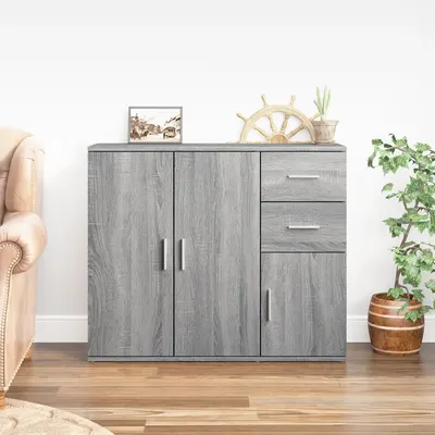 vidaXL Servantă, sonoma gri, 91x29,5x75 cm, lemn prelucrat