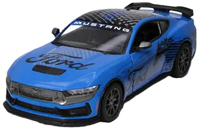 Mașinuță metalică Kinsmart Livery Edition - 2024 Ford Mustang Dark Horse, 1:38, albastru